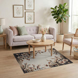 Vintage Cherry Blossom Beige Area Rug