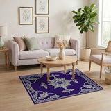 Elegant Purple Mandala Floral Area Rug