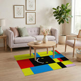Pixelated Smiley Face Multi-Color Area Rug