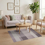 Muted Purple Grey Plaid Area Rug