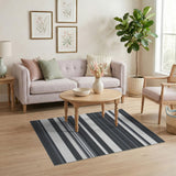 Bold Black White Striped Geometric No. 2 Area Rug