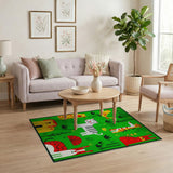 Cartoon Safari Animals Kids Play Rug