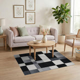 Geometric Modern Black and White Modern Black White Geometric Block Area Rug