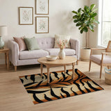 Exotic Tiger Stripe Orange Area Rug