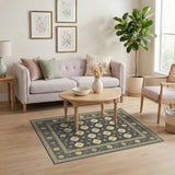 Traditional Persian Gold and Silver Gold Medallion Traditional Persian Area Rug