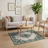 Traditional Persian Ornate Floral Medallion Beige Area Rug