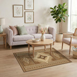 Geometric Brown and Tan Southwestern Geometric Brown Tan Area Rug