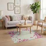 Pink Sakura Blossom Scatter Area Rug