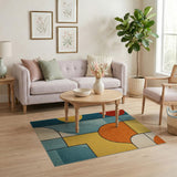 Vibrant Geometric Abstract Area Rug