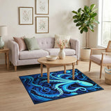 Blue Octopus Swirl Area Rug