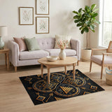 Gold Silver Heritage Tribal Medallion Rug