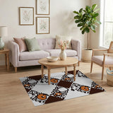 Orange Fruit Vine Swirl Area Rug