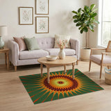 Vibrant Sunburst Geometric Area Rug