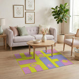 Playful Smiley Faces Kids Cartoon Area Rug