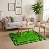 Green Lucky Shamrock Green Area Rug