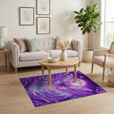 Magical Purple Butterfly Moon Forest Area Rug