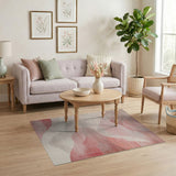 Blush Pink Abstract Wave Area Rug