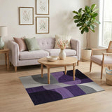 Abstract Purple Geometric Abstract Area Rug