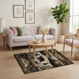 Tribal Bear Deer Mountain Wilderness Rug