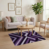 Purple Purple Geometric Triangle Area Rug