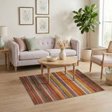 Vibrant Multi-Color Striped Southwestern Rug