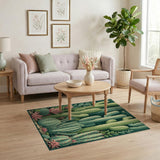 Lush Cactus Oasis Area Rug