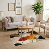 Distressed Abstract Brown Area Rug