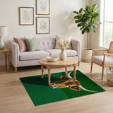 Highland Cow Head Green Area Rug