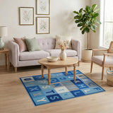 Blue Alphabet Kids Area Rug