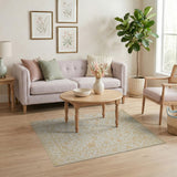 Ivory Peony Floral Vine Area Rug