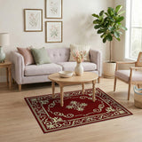 Ornate Red and Cream Traditional Persian Rug