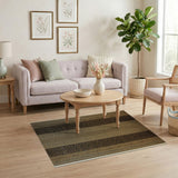 Zebra Stripe Area Rug in Black and Tan