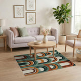 Layered Arch Geometric Multi-Color Area Rug