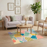 Vibrant Abstract Multi-Color Washable Area Rug