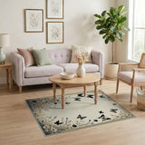 Vintage Butterfly Meadow Floral Rug