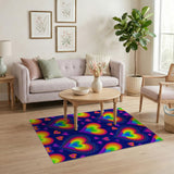 Rainbow Hearts Multi-Color Area Rug