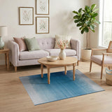 Blue Teal Ombre Dot Gradient Area Rug