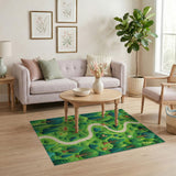ODIKA Whimsical Forest Animal Path Washable Area Rug - Low Pile & Non-Slip