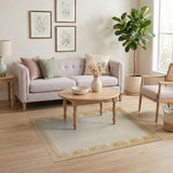 Gold Outline Nested Geometric Cream Area Rug