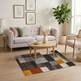 Geometric Modern Multi-color and Patterns Multi-Color Geometric Patchwork Area Rug