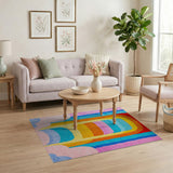 Multi-color and Patterns Rainbow Arch Multi-Color Geometric Area Rug