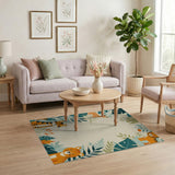 Playful Jungle Tigers Deer Kids Rug