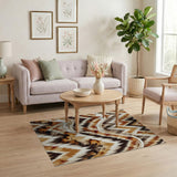 Heritage Tribal Zigzag Brown Tan Area Rug