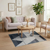 Geometric Modern Grey Modern Geometric Grey Triangle Area Rug