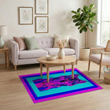 Neon Wolf Portrait Area Rug