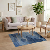 Blue and Teal Abstract Area Fluid Blue Wave Abstract Area Rug
