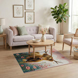 Dreamy Highland Cow in Wildflower Meadow Rug