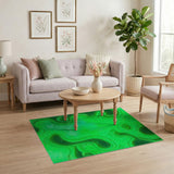 Abstract Area Green Vibrant Green Swirl Abstract Area Rug
