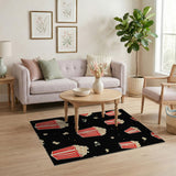 Popcorn Buckets Red Kids Area Rug