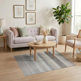 Beige Grey Distressed Striped Area Rug